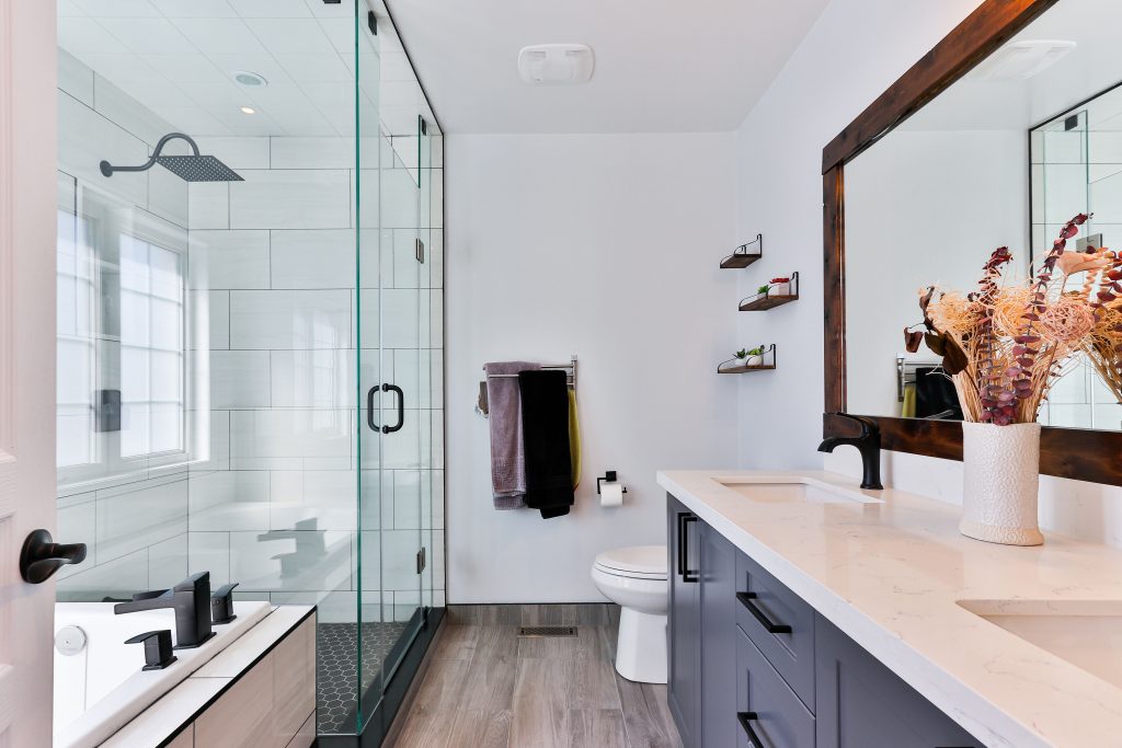 A modern and luxury shower area