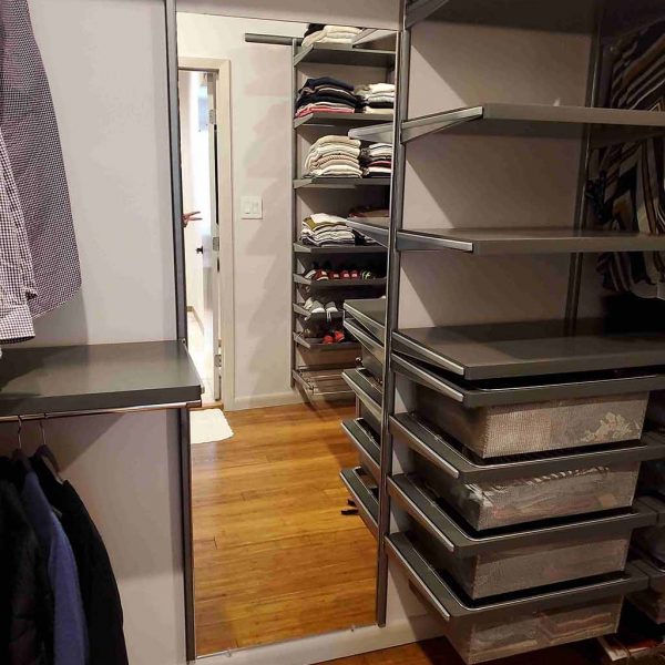 A mirror installed in wardrobe area