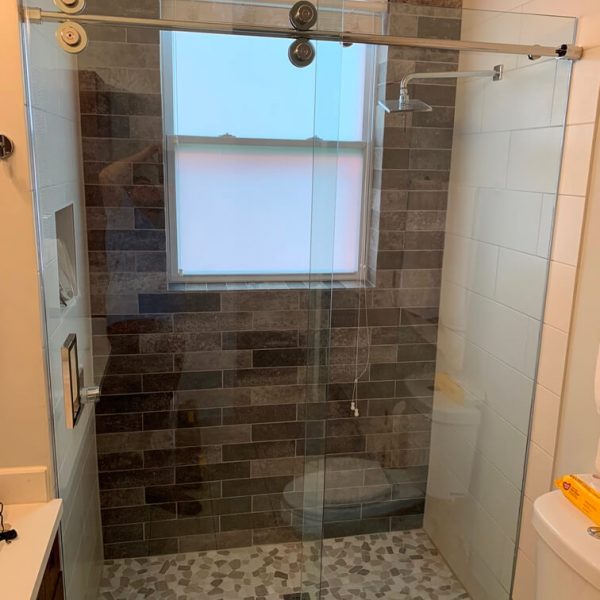 A elegant and modern shower area