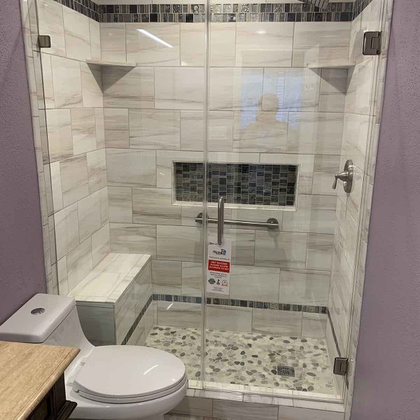 A modern and elegant shower area
