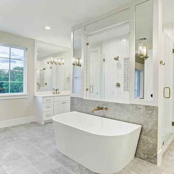 A luxurious and elegant bathroom area