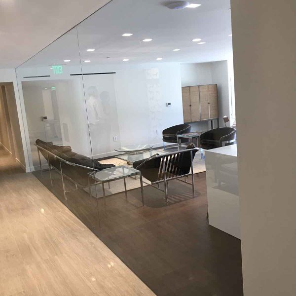 A glass door for living room area