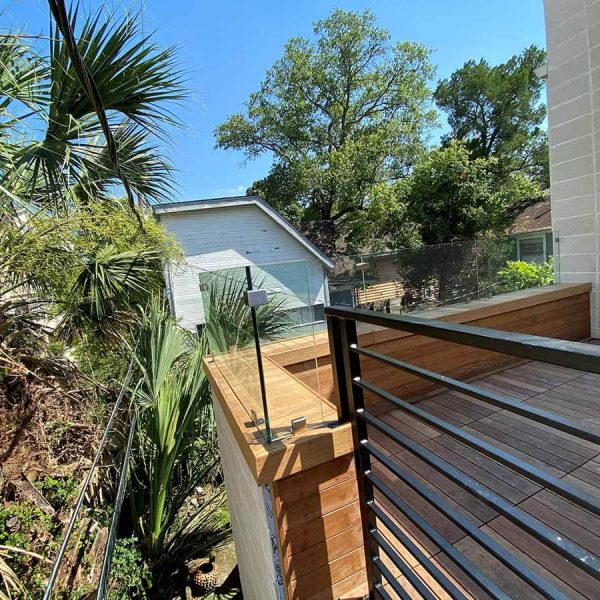 A detail of glass rail