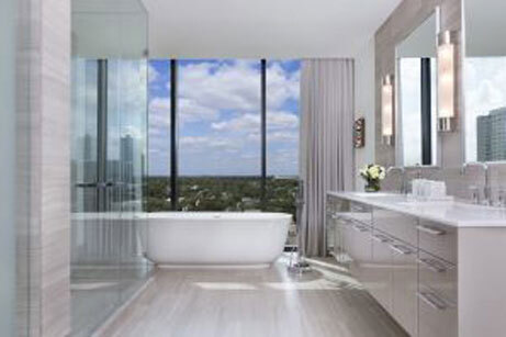 A beautiful view of the bathroom area
